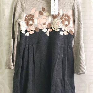 NWT Sweater dress for kids with flowers